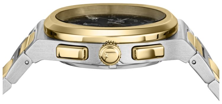 Ferragamo Elliptical Chronograph Watch Two Tone