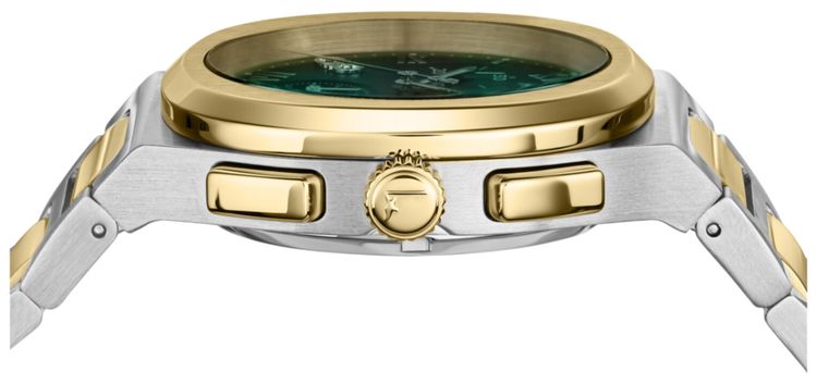 Ferragamo Elliptical Chronograph Watch Two Tone