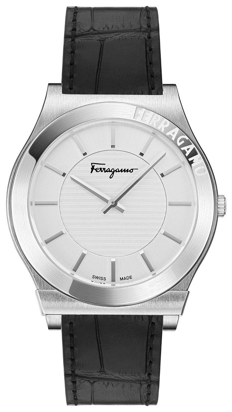 Ferragamo Gancini Leather Watch Stainless Steel