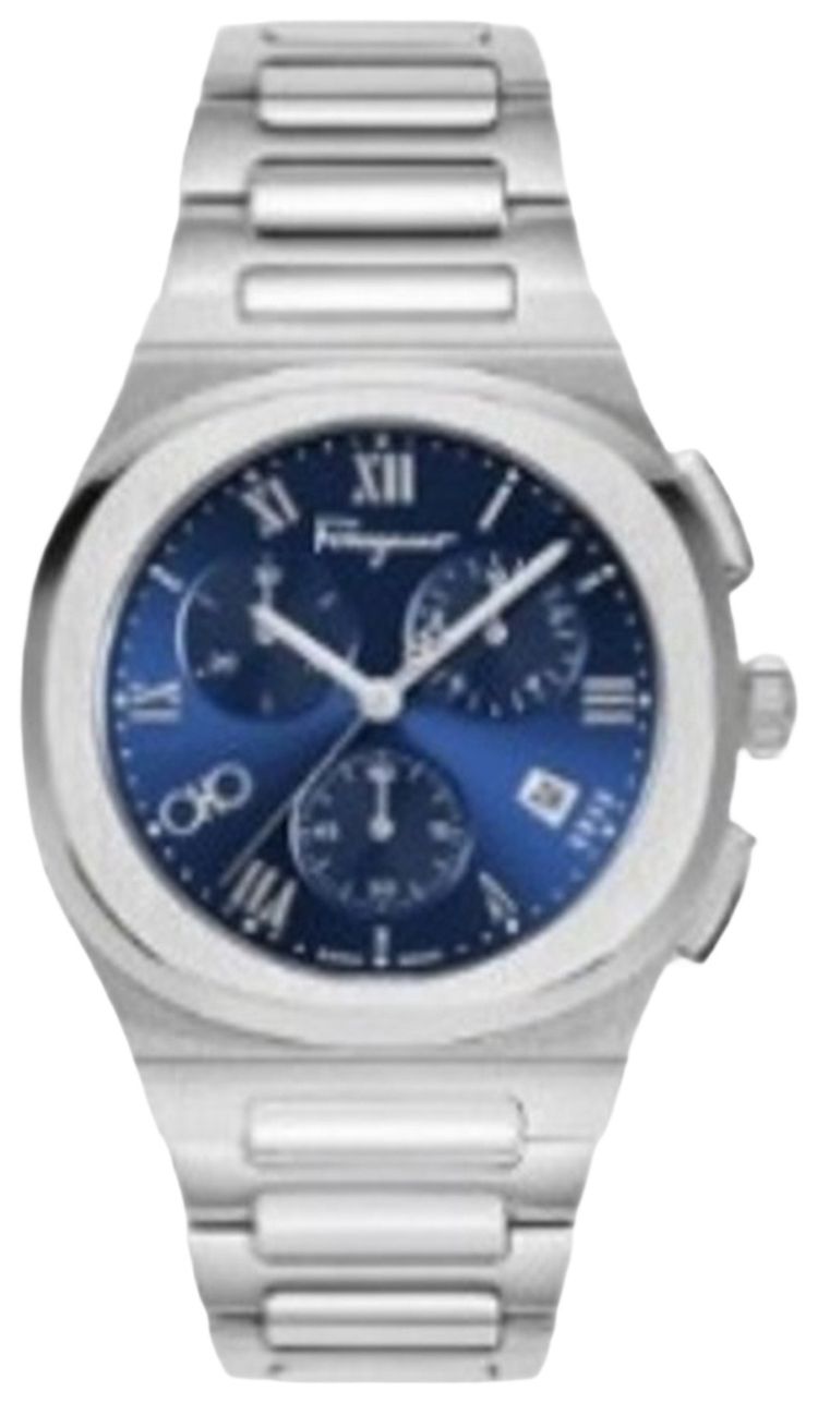 Ferragamo Elliptical Chronograph Watch Stainless Steel