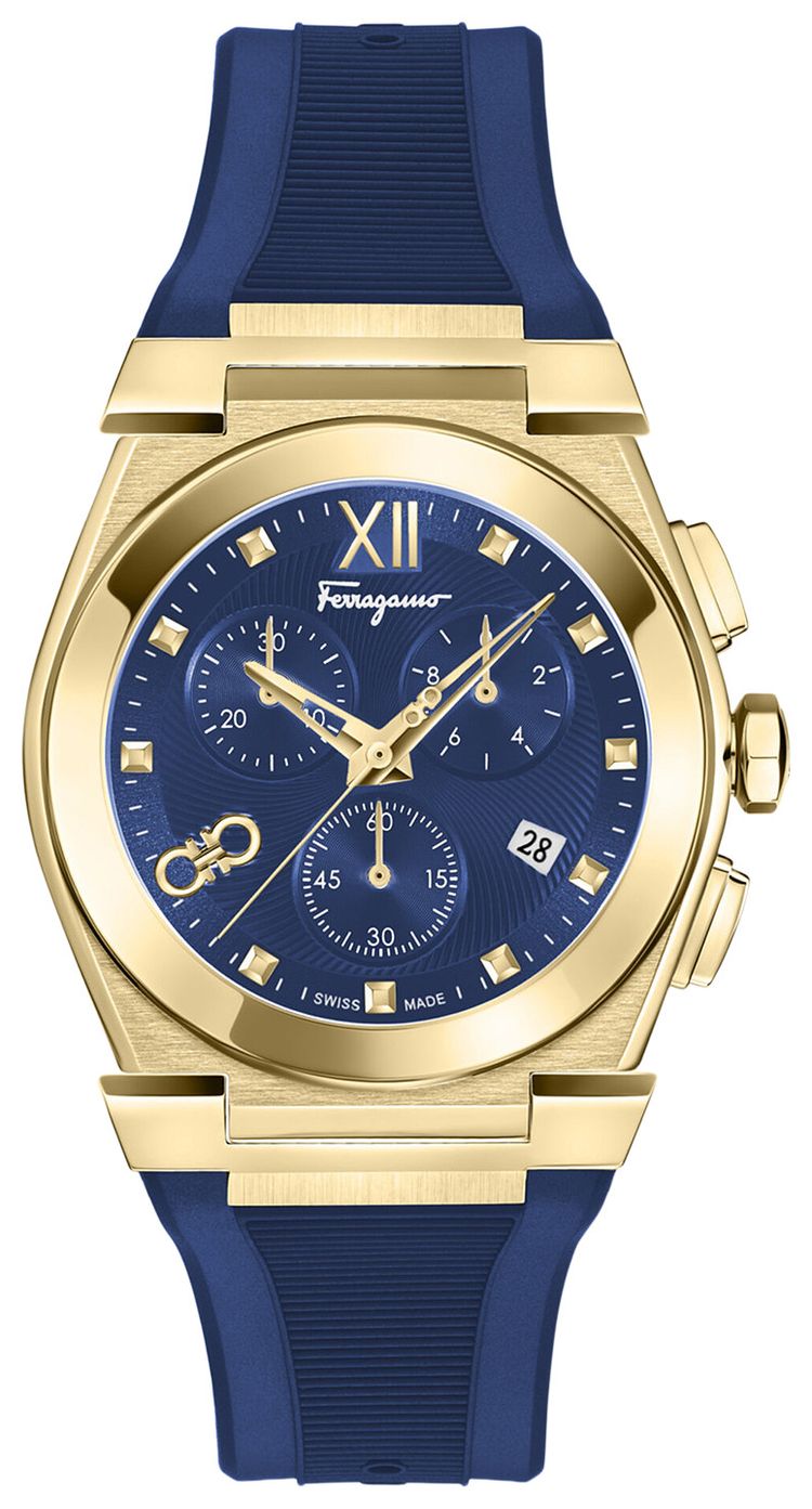Ferragamo Vega Chrono Silicone Watch Gold
