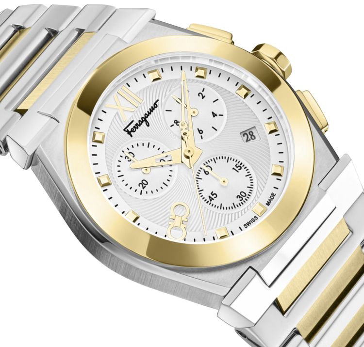 Ferragamo Vega Chrono Bracelet Watch Two Tone