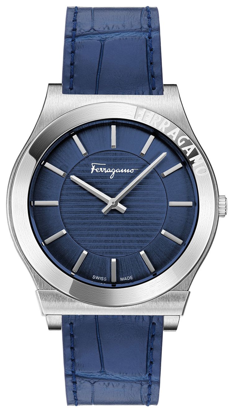 Ferragamo Gancini Leather Watch Stainless Steel