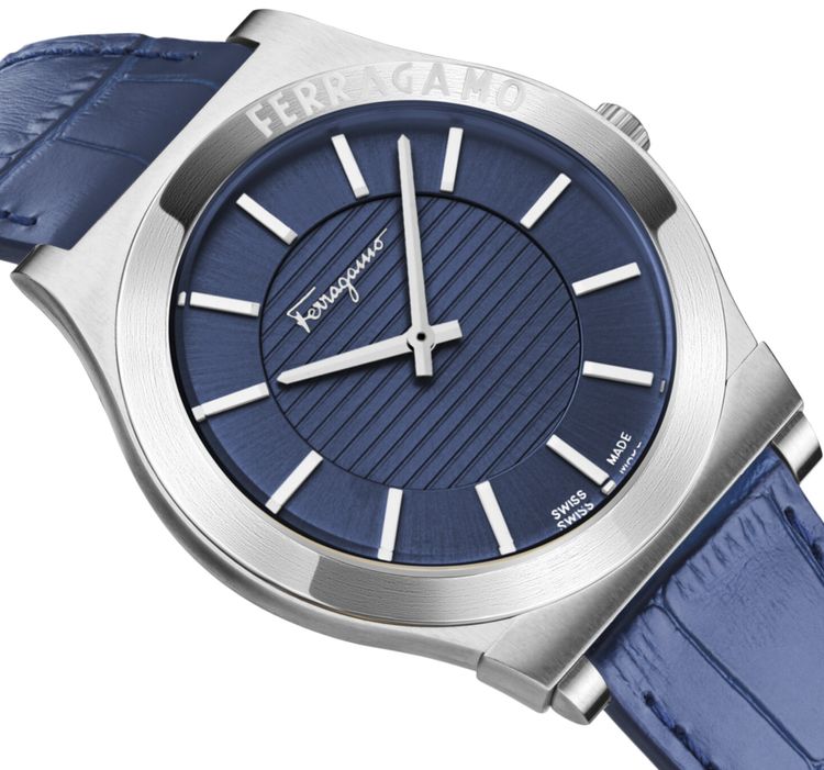 Ferragamo Gancini Leather Watch Stainless Steel