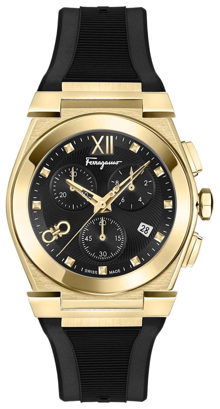 Ferragamo Vega Chrono Silicone Watch Gold