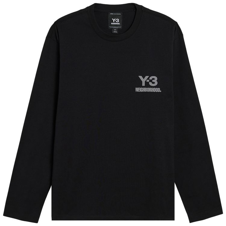 Y 3 x Neighborhood Logo Long Sleeve Tee Black
