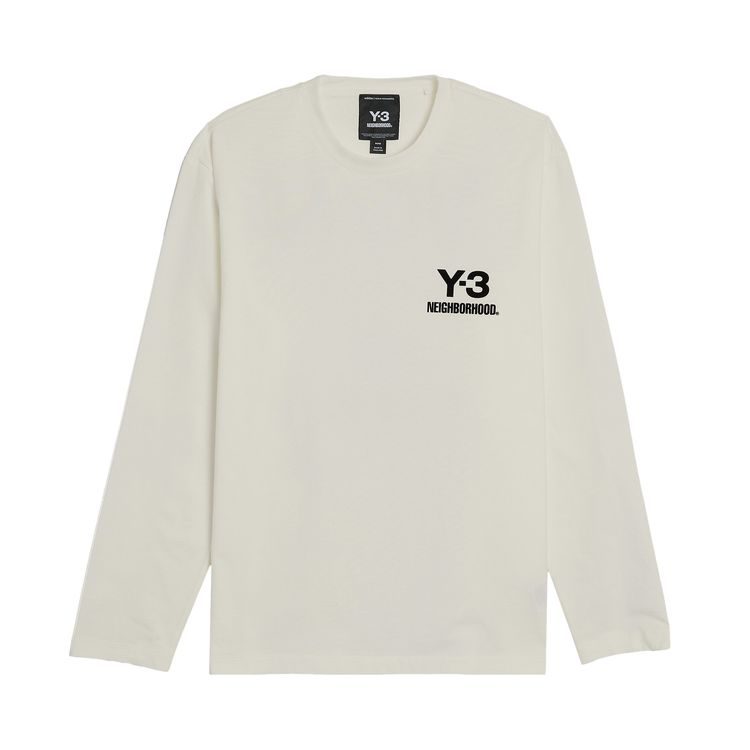 Y 3 x Neighborhood Logo Long Sleeve Tee White