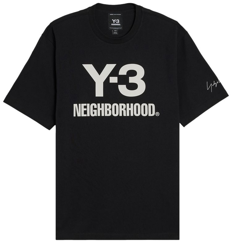 Y 3 x Neighborhood Logo Tee Black