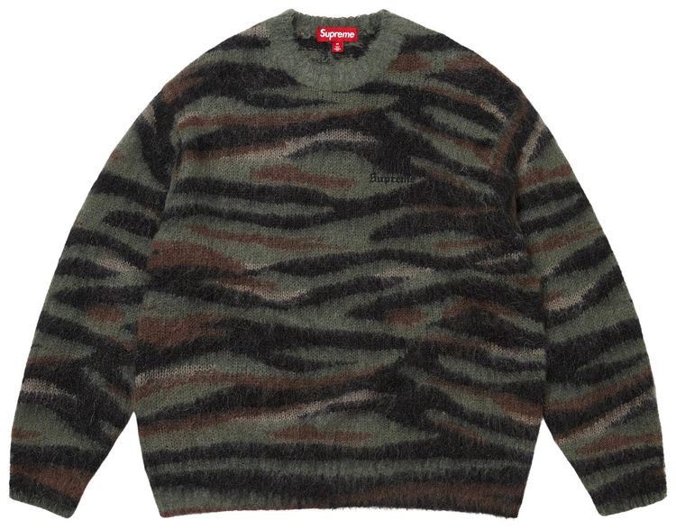 Supreme Brushed Mohair Sweater Tiger Camo