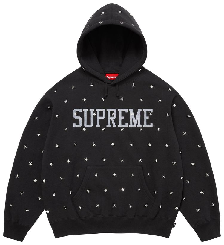 Supreme Stars Studded Hooded Sweatshirt Black