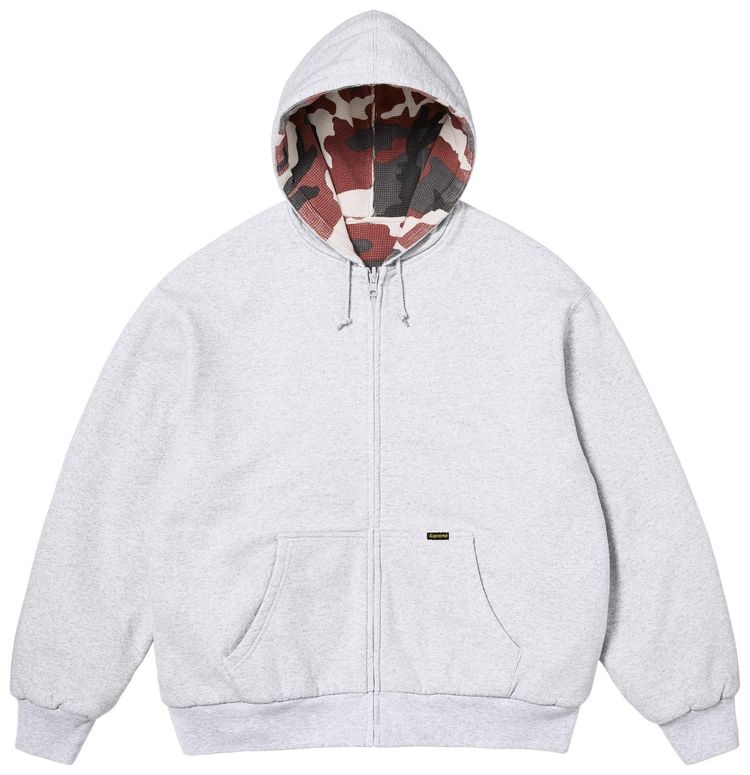 Supreme Reversible Work Zip Up Hooded Sweatshirt Ash Grey