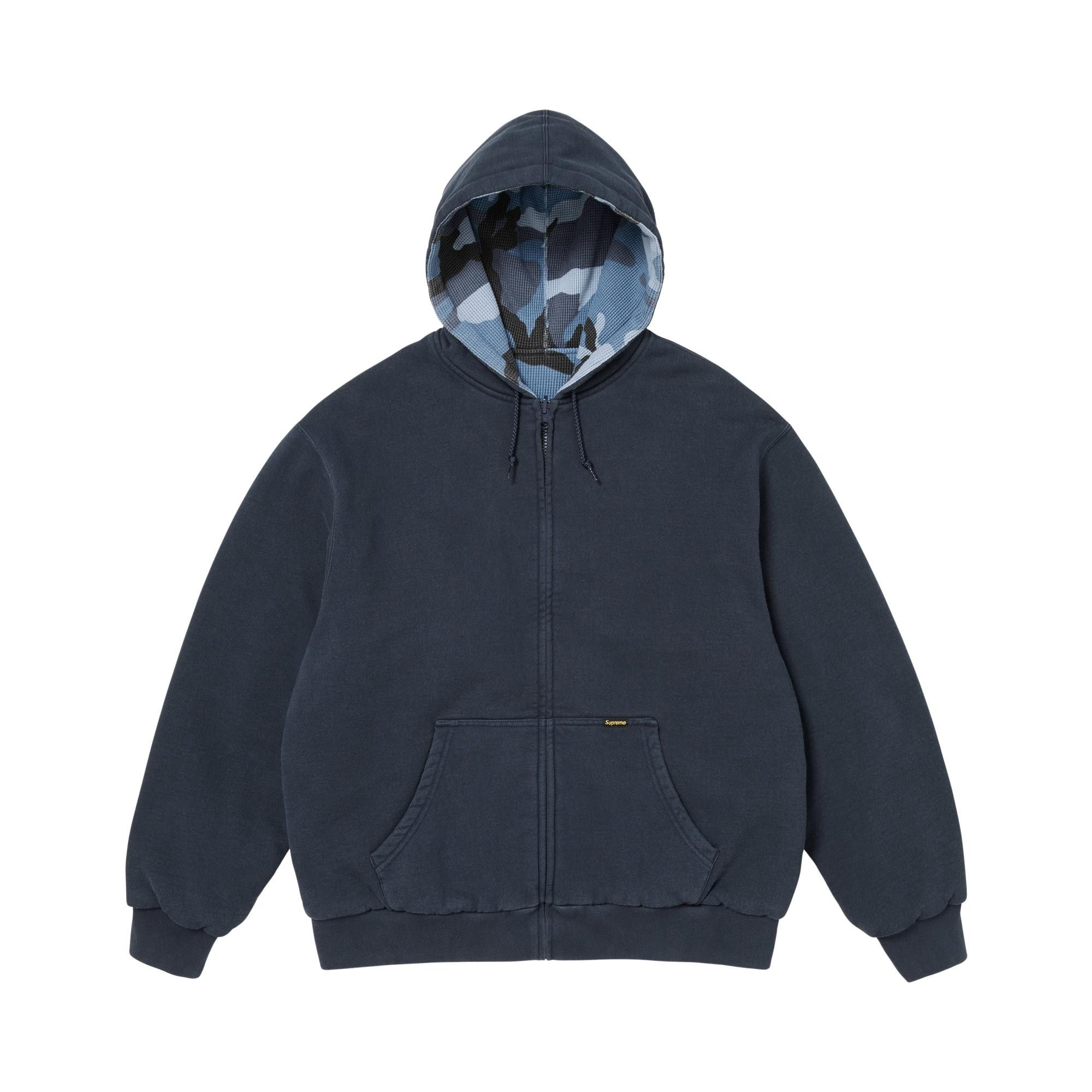 Buy Supreme Reversible Work Zip Up Hooded Sweatshirt 'Navy