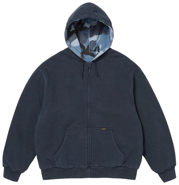 Supreme Reversible Work Zip Up Hooded Sweatshirt Navy