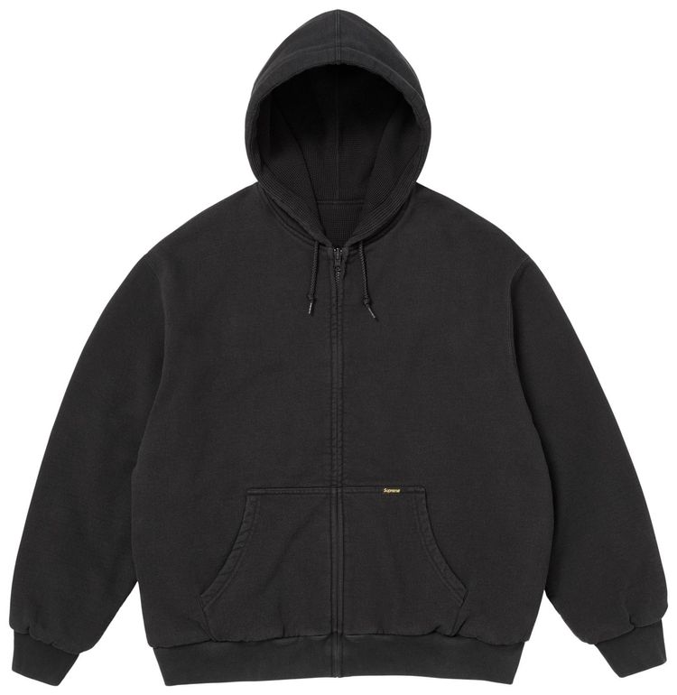 Supreme Reversible Work Zip Up Hooded Sweatshirt Black