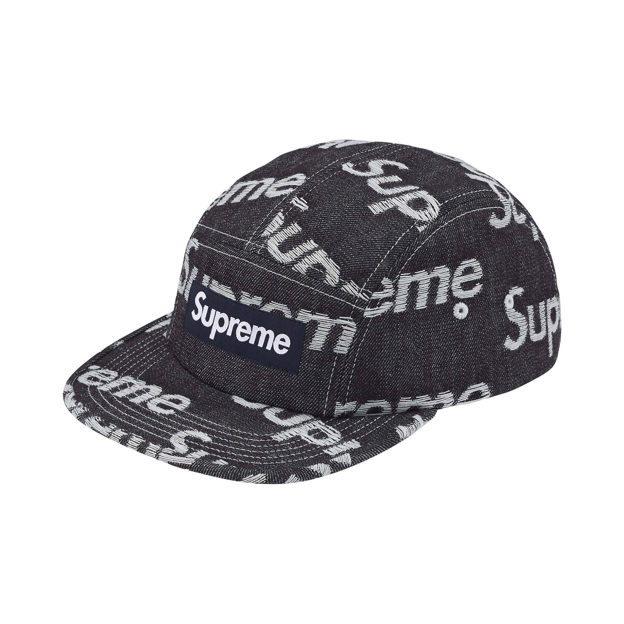 Buy Supreme Jacquard Logos Denim Camp Cap 'Rigid Indigo