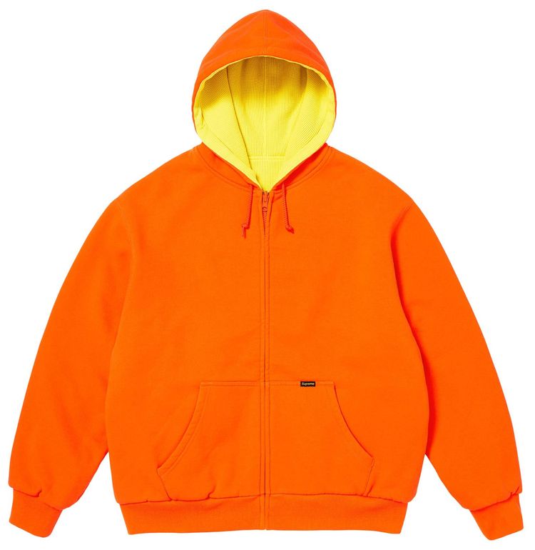 Supreme Reversible Work Zip Up Hooded Sweatshirt Bright Orange