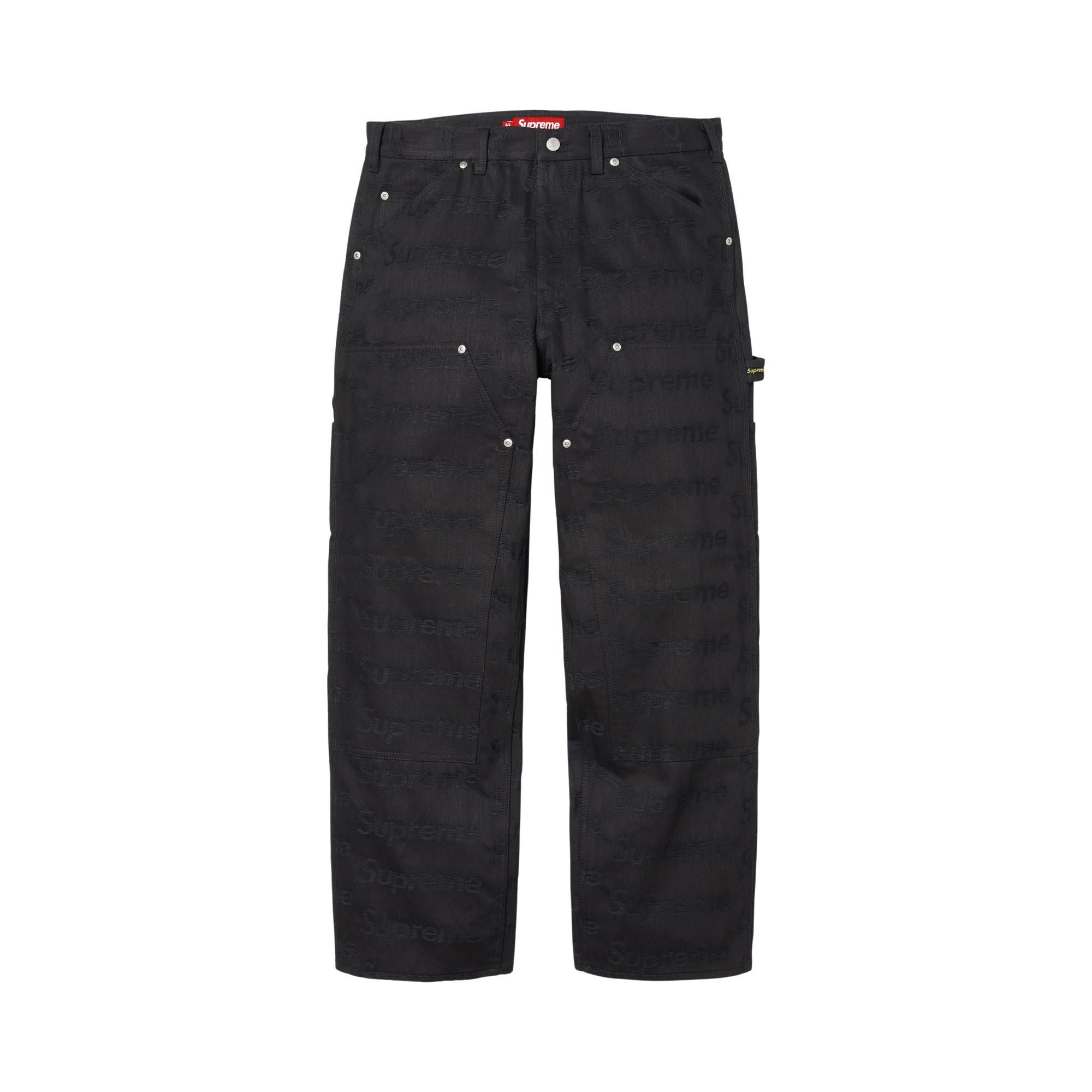 Buy Supreme Jacquard Logos Double Knee Denim Painter Jean 'Black