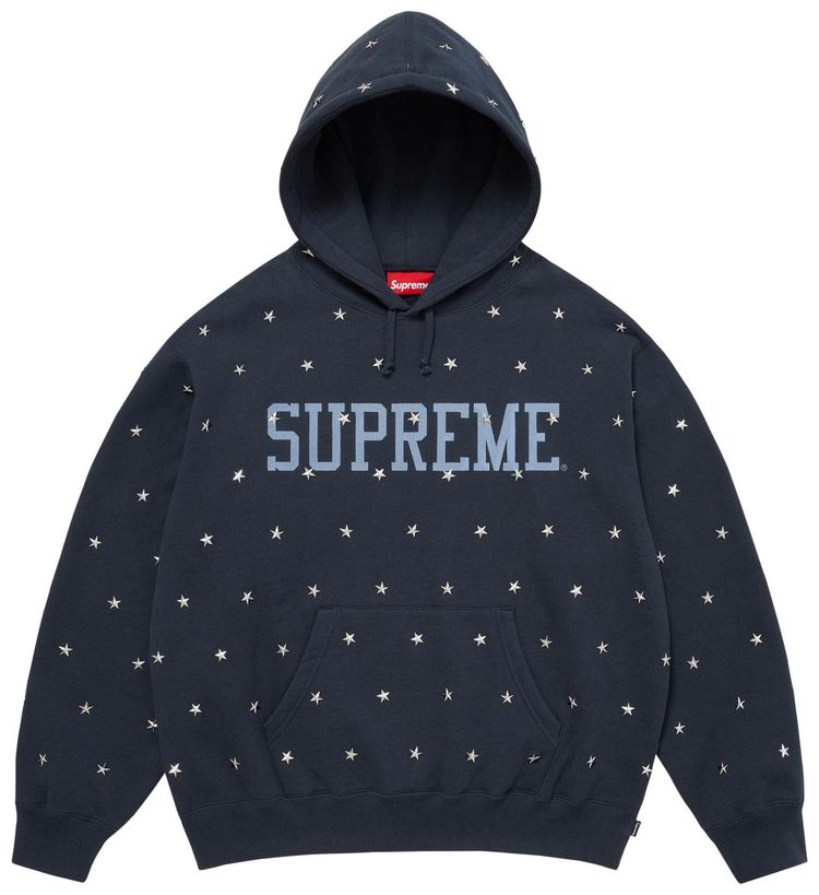 Supreme Stars Studded Hooded Sweatshirt Navy