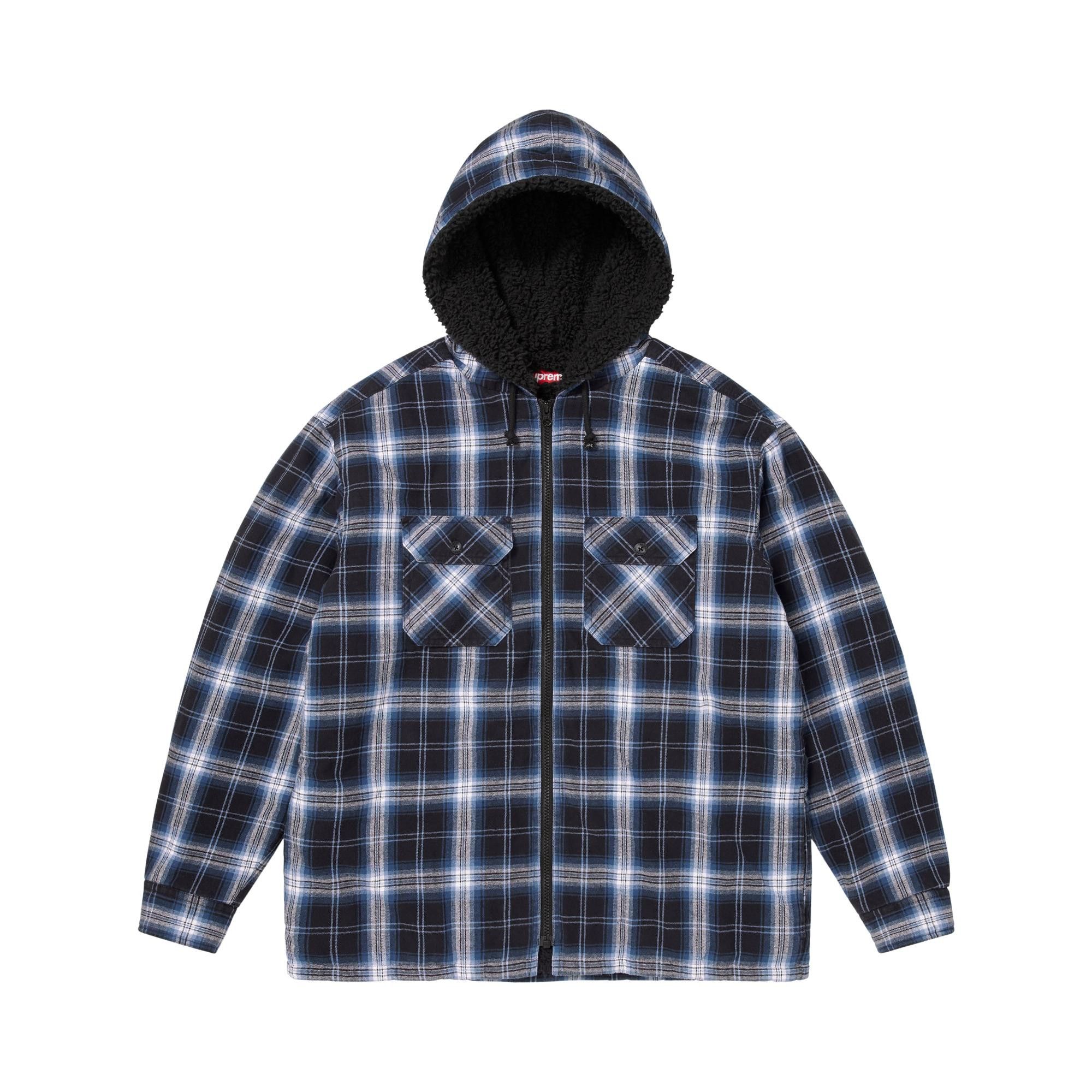 Buy Supreme Lined Zip Up Hooded Flannel Shirt 'Black' - FW25S6