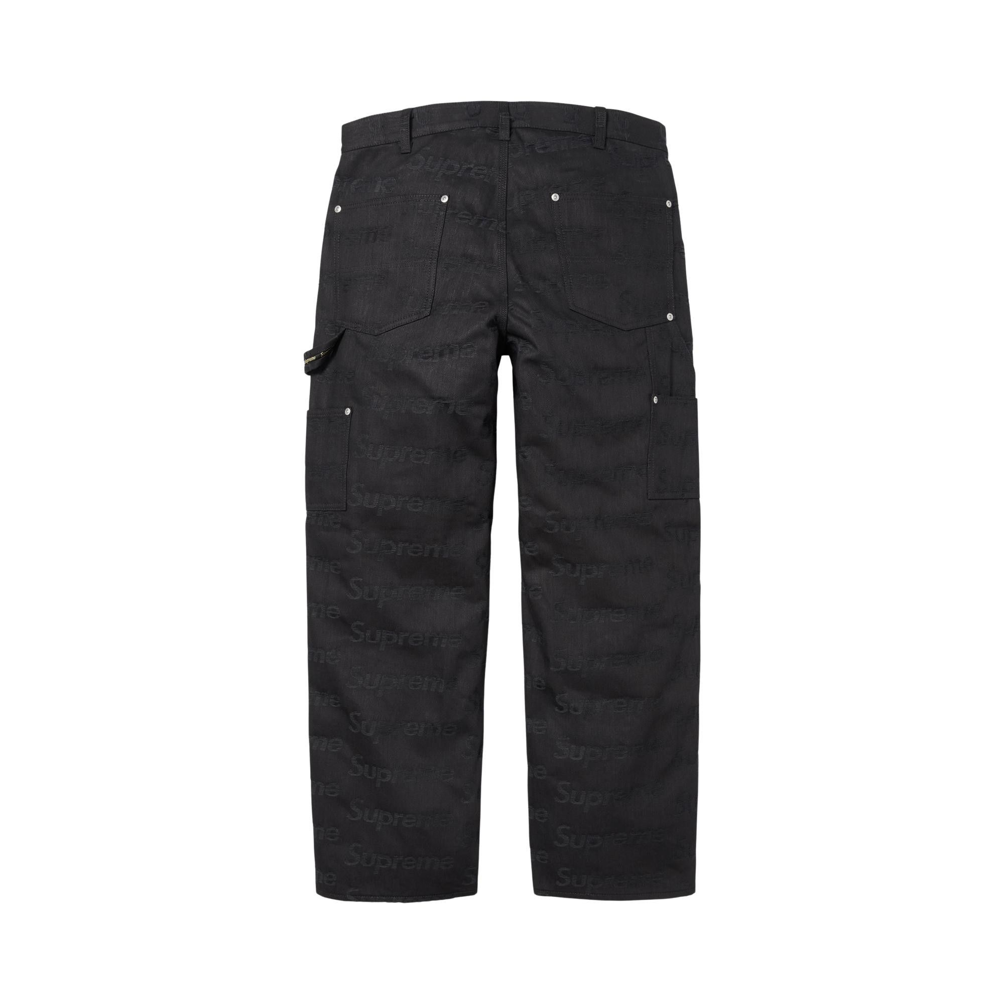 Buy Supreme Jacquard Logos Double Knee Denim Painter Jean 'Black