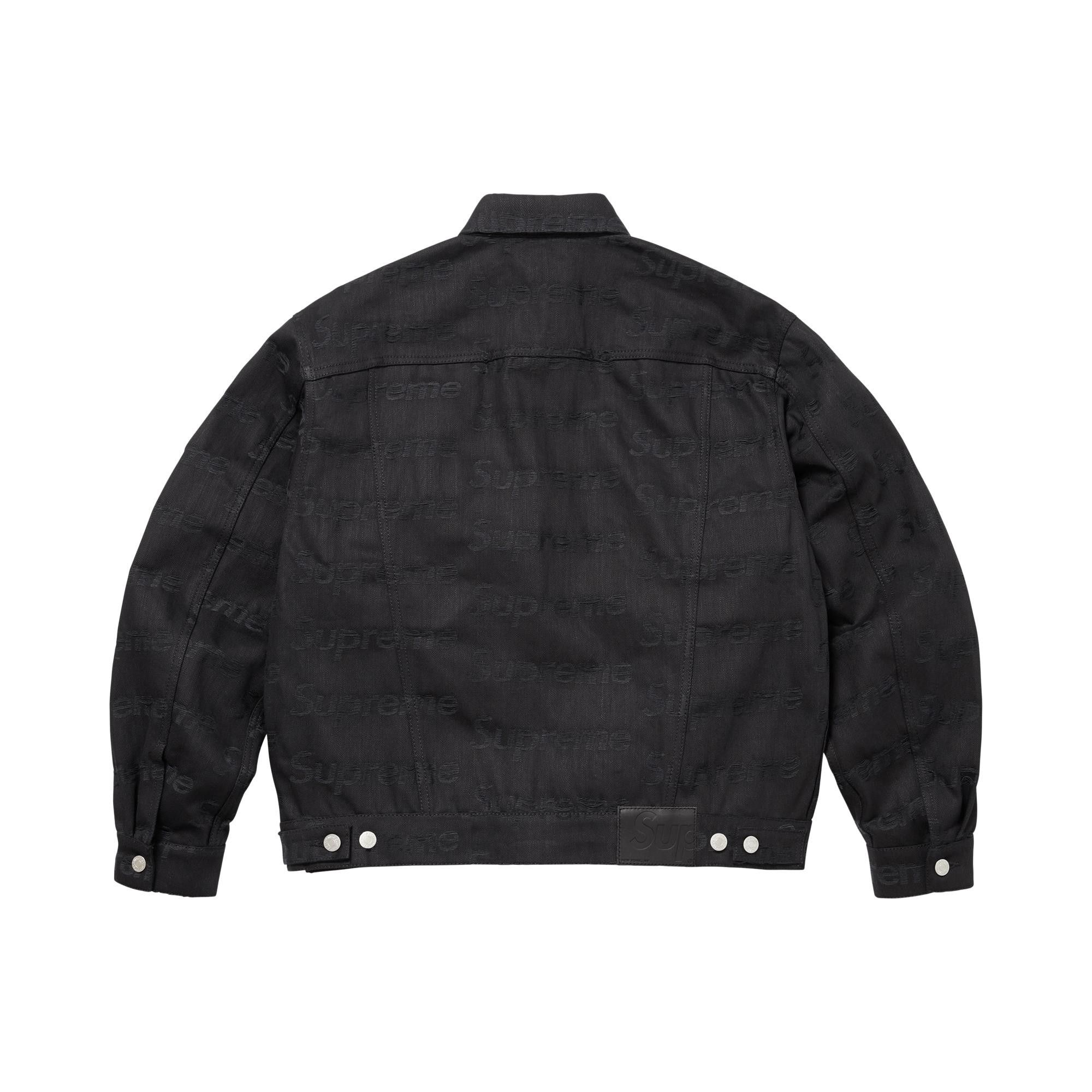 Buy Supreme Jacquard Logos Denim Trucker Jacket 'Black' - FW25J101
