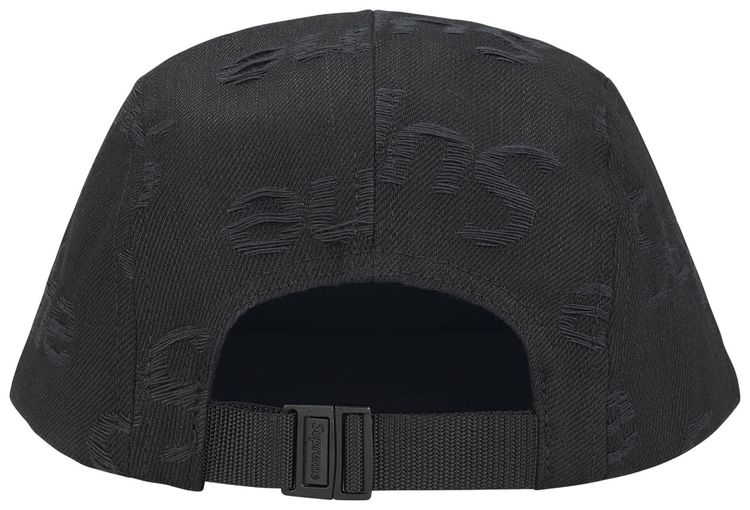 Supreme Jacquard Logos Denim Camp Cap Black