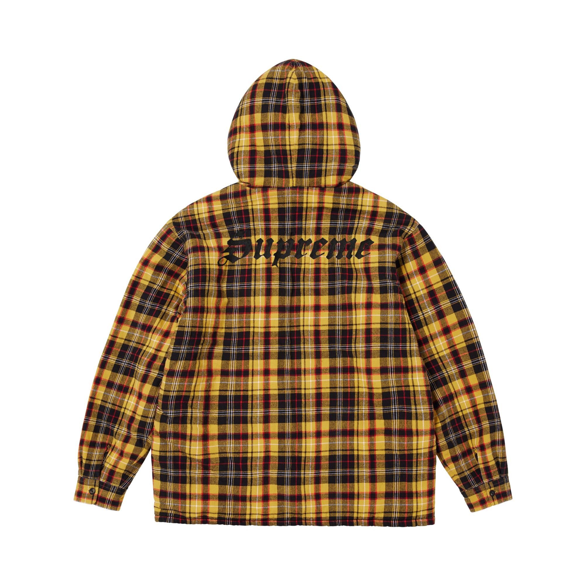 Buy Supreme Lined Zip Up Hooded Flannel Shirt 'Yellow' - FW25S6