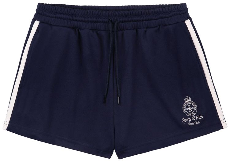 Sporty  Rich Crown Tennis Roller Short Dark Navy