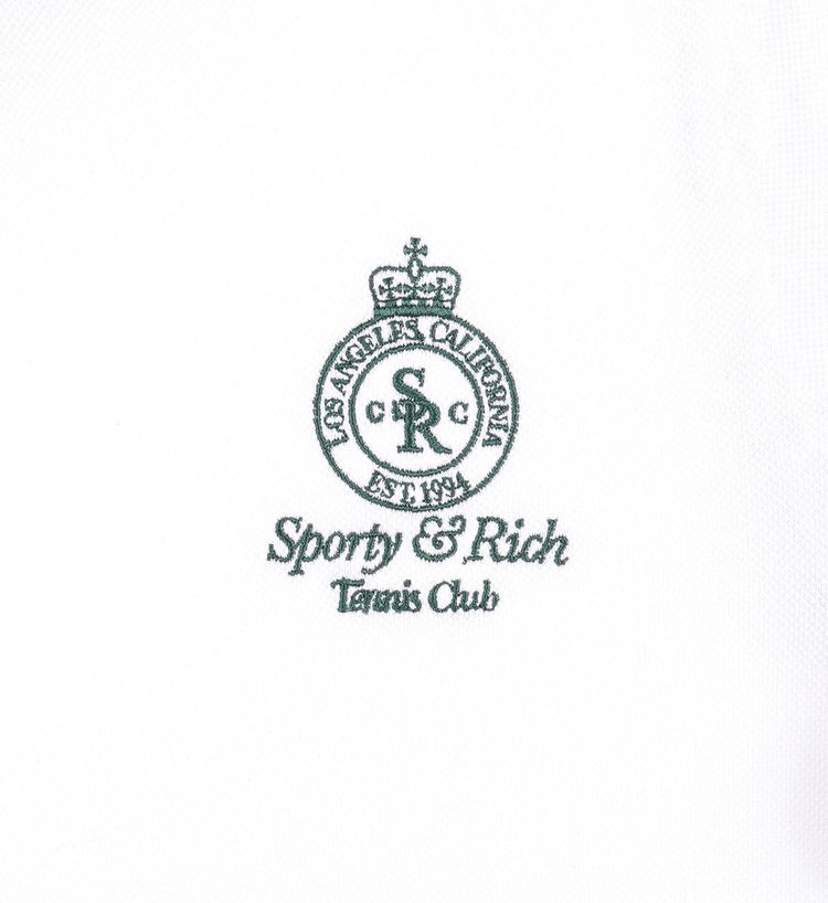 Sporty  Rich Crown Tennis Pique Tank WhiteAlpine