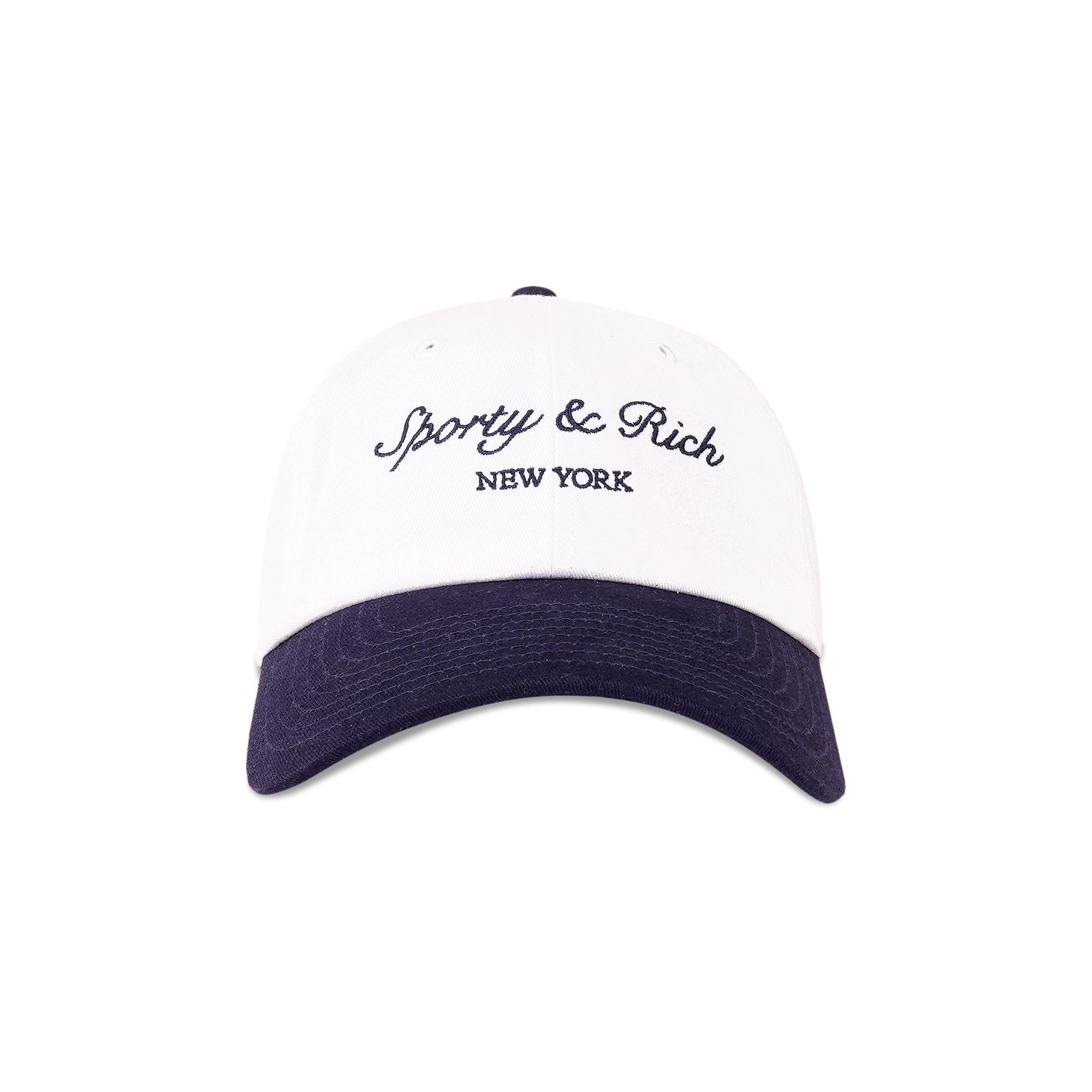 Buy Sporty & Rich Syracuse Hat 'White/Dark Navy' - AC040621322WH50