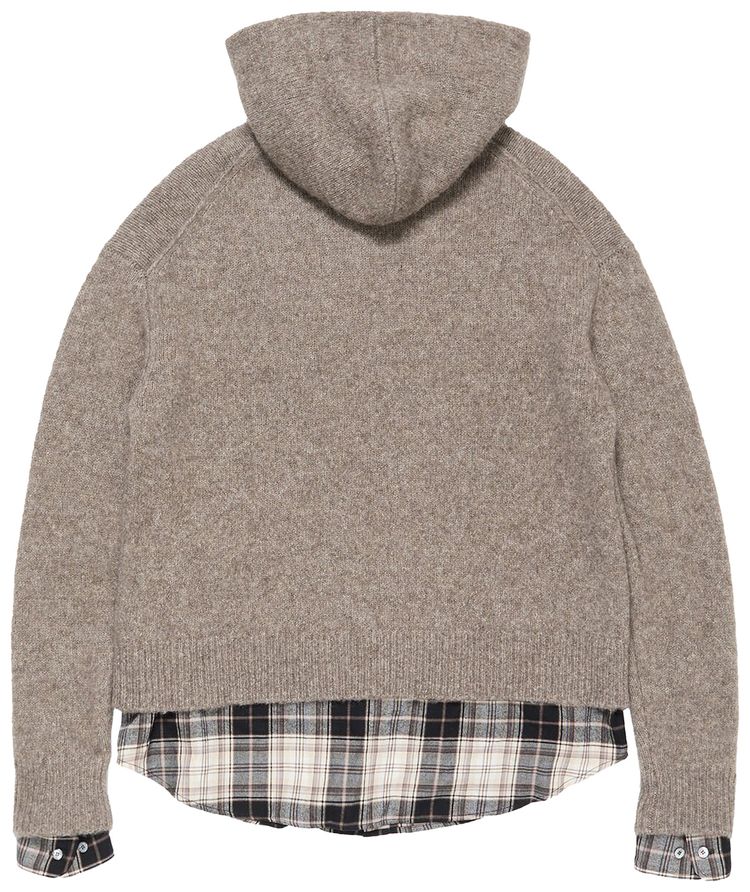 Acne Studios Layered Wool Hoodie Beige Melange