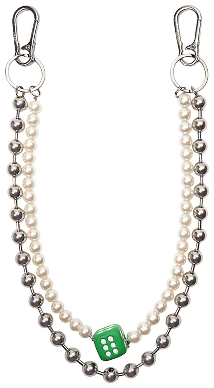 VEERT The Ball Pear Dice Wallet Chain Silver