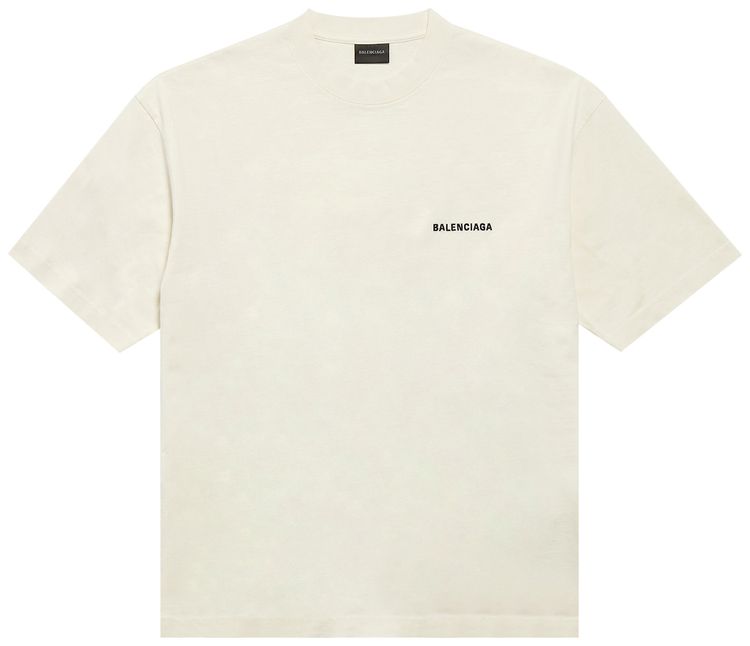 Balenciaga Medium Fit T Shirt Beige