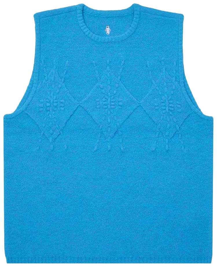 Ader Error Cable Knit Sleeveless Sweater Sky Blue