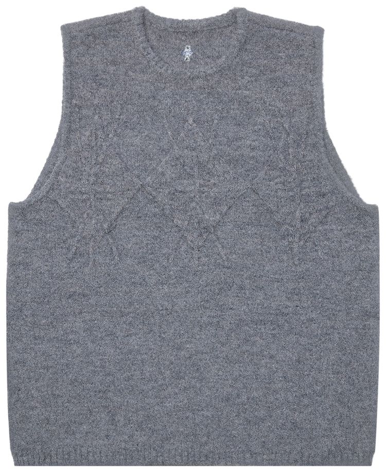Ader Error Cable Knit Sleeveless Sweater Grey