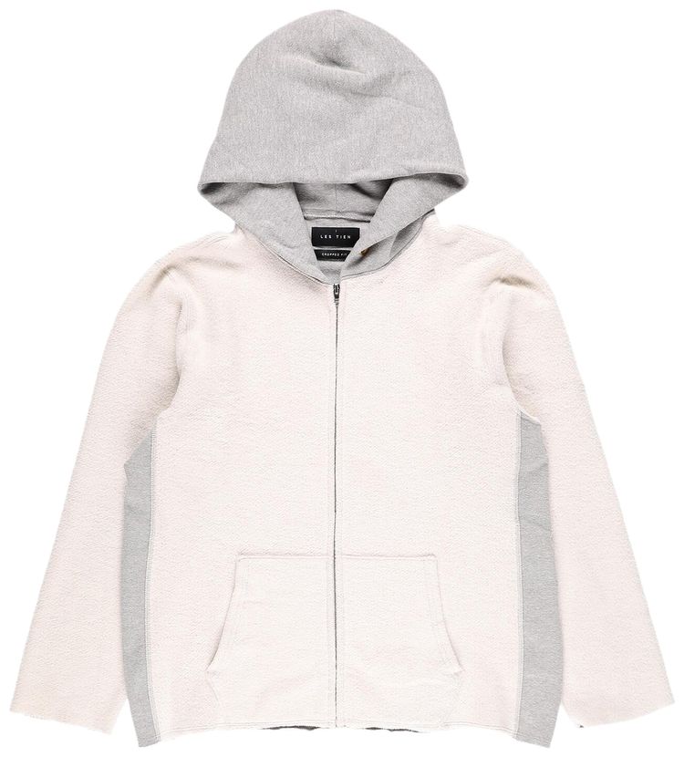 Les Tien Heavyweight Raw Zip Hoodie Heather Grey