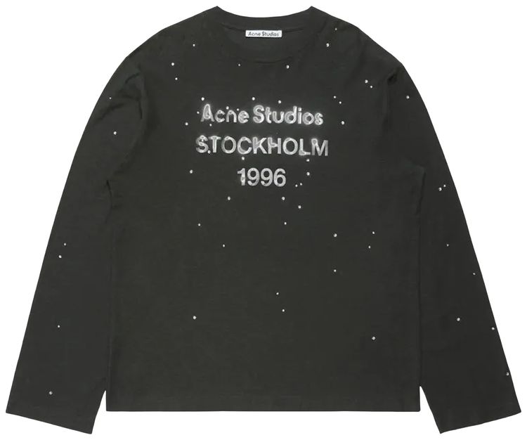 Acne Studios Logo Long Sleeve Crewneck T Shirt Black