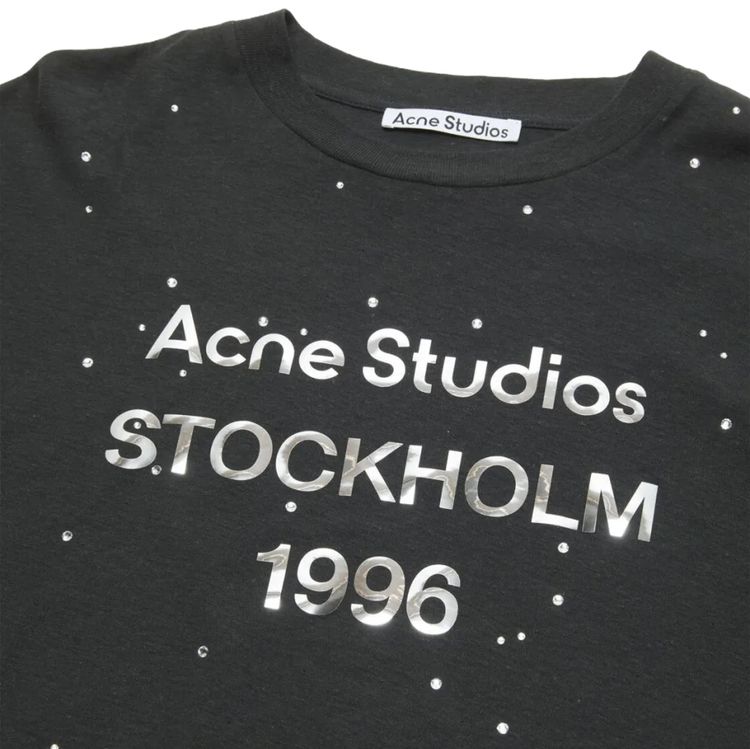 Acne Studios Logo Long Sleeve Crewneck T Shirt Black