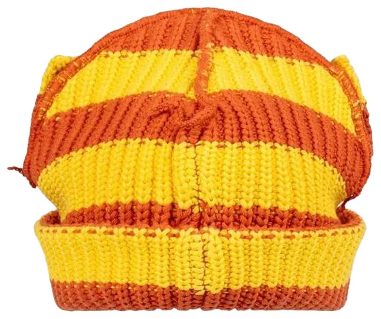 Charles Jeffrey Loverboy Chunky Ears Beanie YellowOrange Stripe