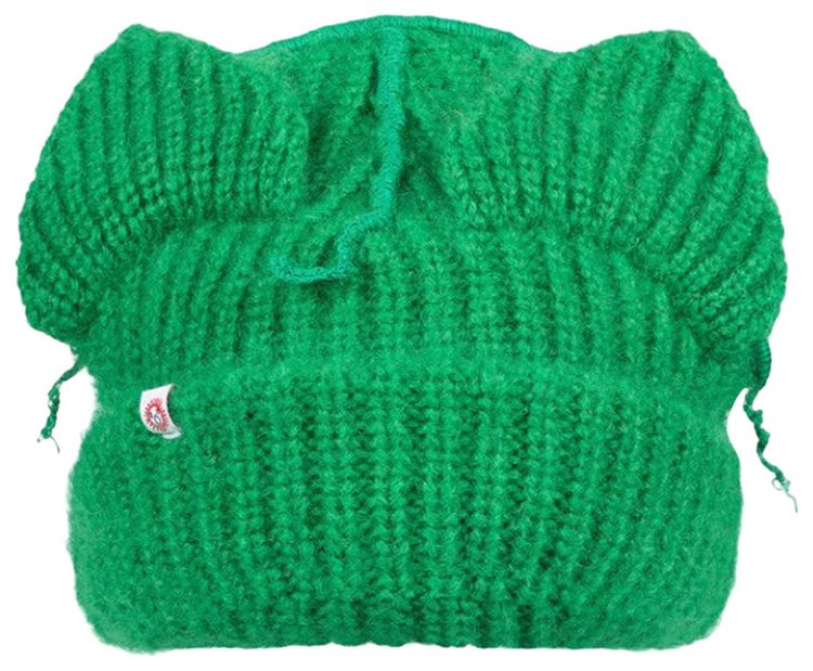 Charles Jeffrey Loverboy Mohair Chunky Ears Beanie Green