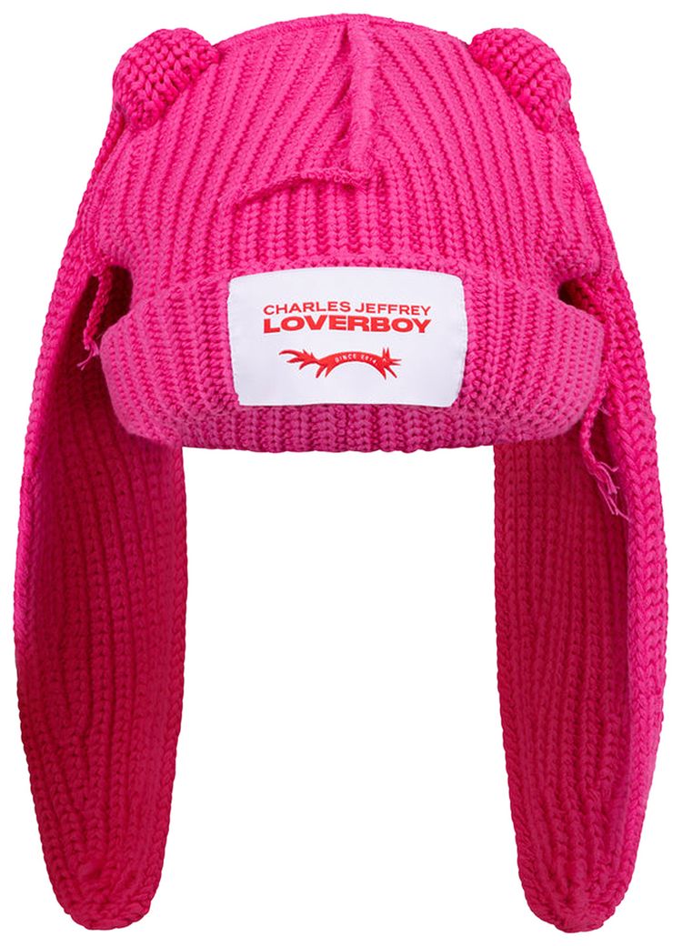 Charles Jeffrey Loverboy Chunky Rabbit Beanie Pink