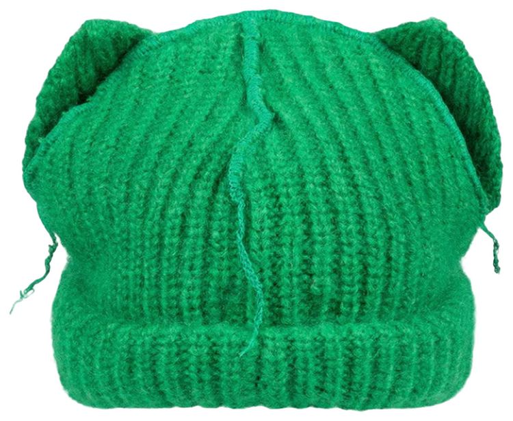 Charles Jeffrey Loverboy Mohair Chunky Ears Beanie Green