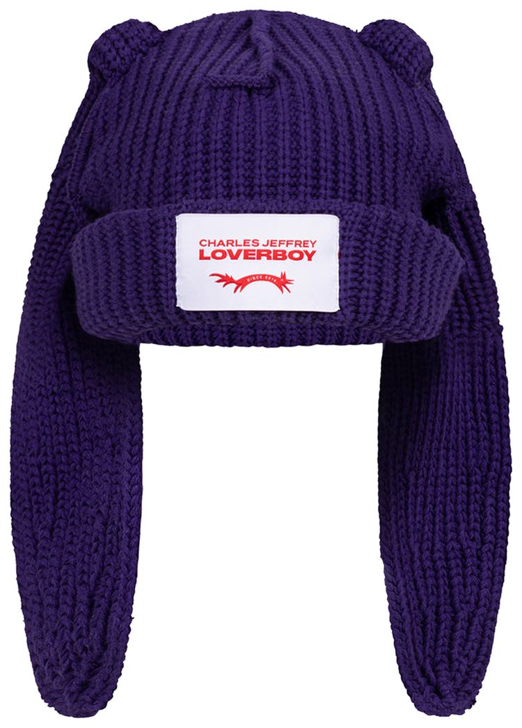 Charles Jeffrey Loverboy Chunky Rabbit Beanie Purple