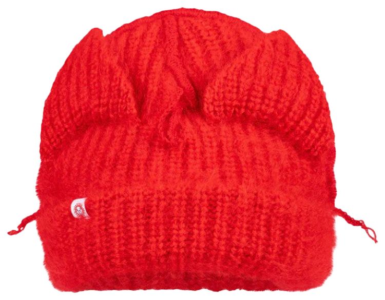 Charles Jeffrey Loverboy Mohair Chunky Ears Beanie Red