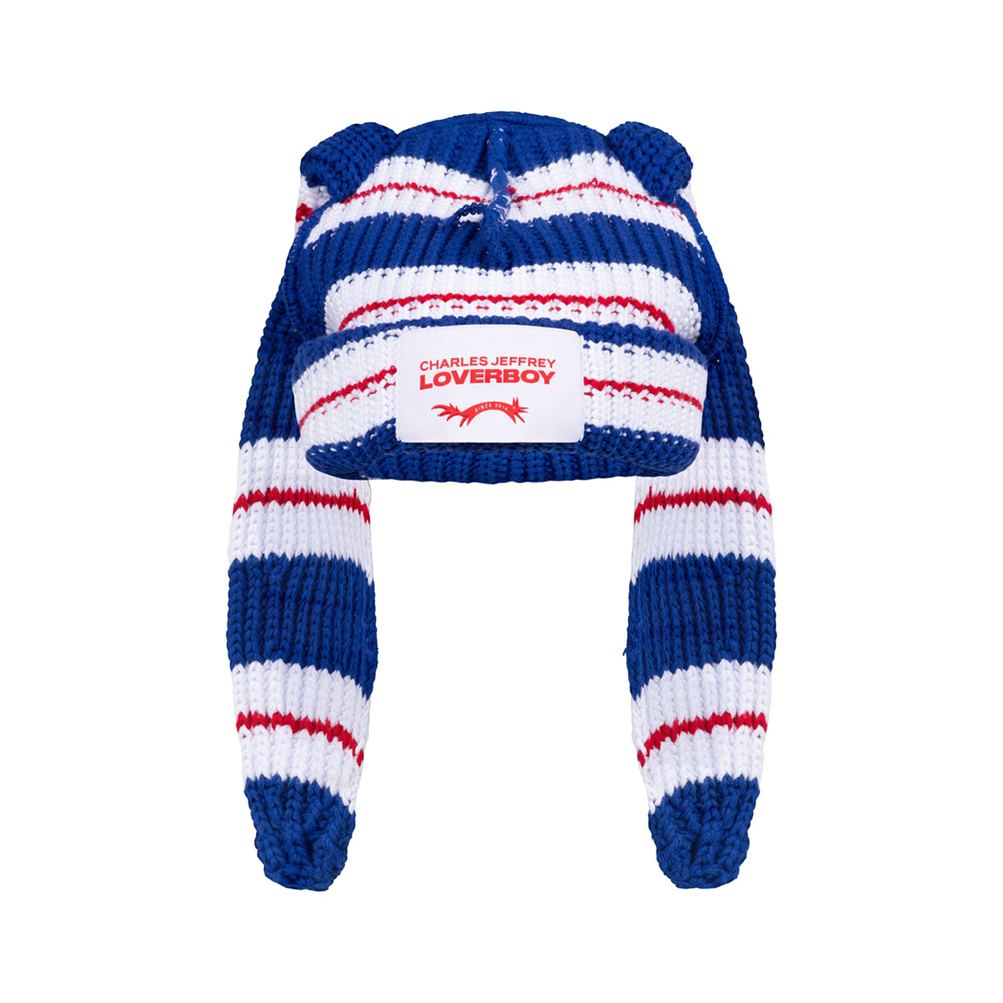 Buy Charles Jeffrey Loverboy Chunky Rabbit Beanie 'Blue/Red/White