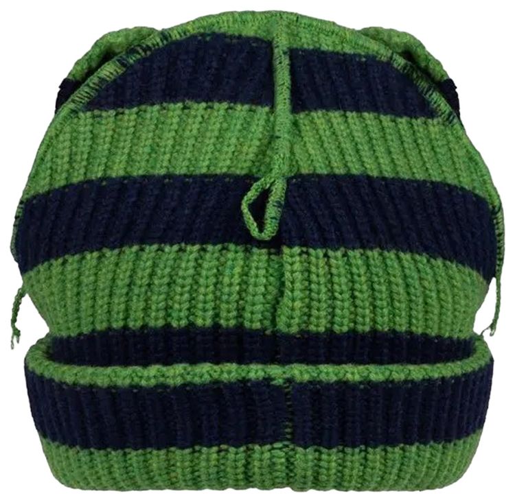 Charles Jeffrey Loverboy Supersized Chunky Ears Beanie GreenNavy Stripe