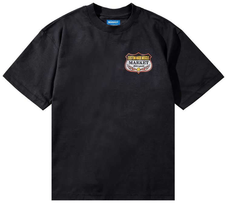 Market Smiley Burnt Rubber T Shirt Pirate Black