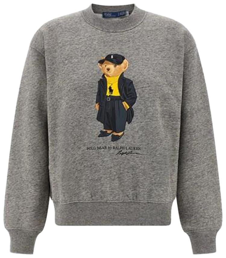 Polo Ralph Lauren Arctic Fleece Knit Long Sleeve Crew Neck Sweatshirt Dark Vintage Heather