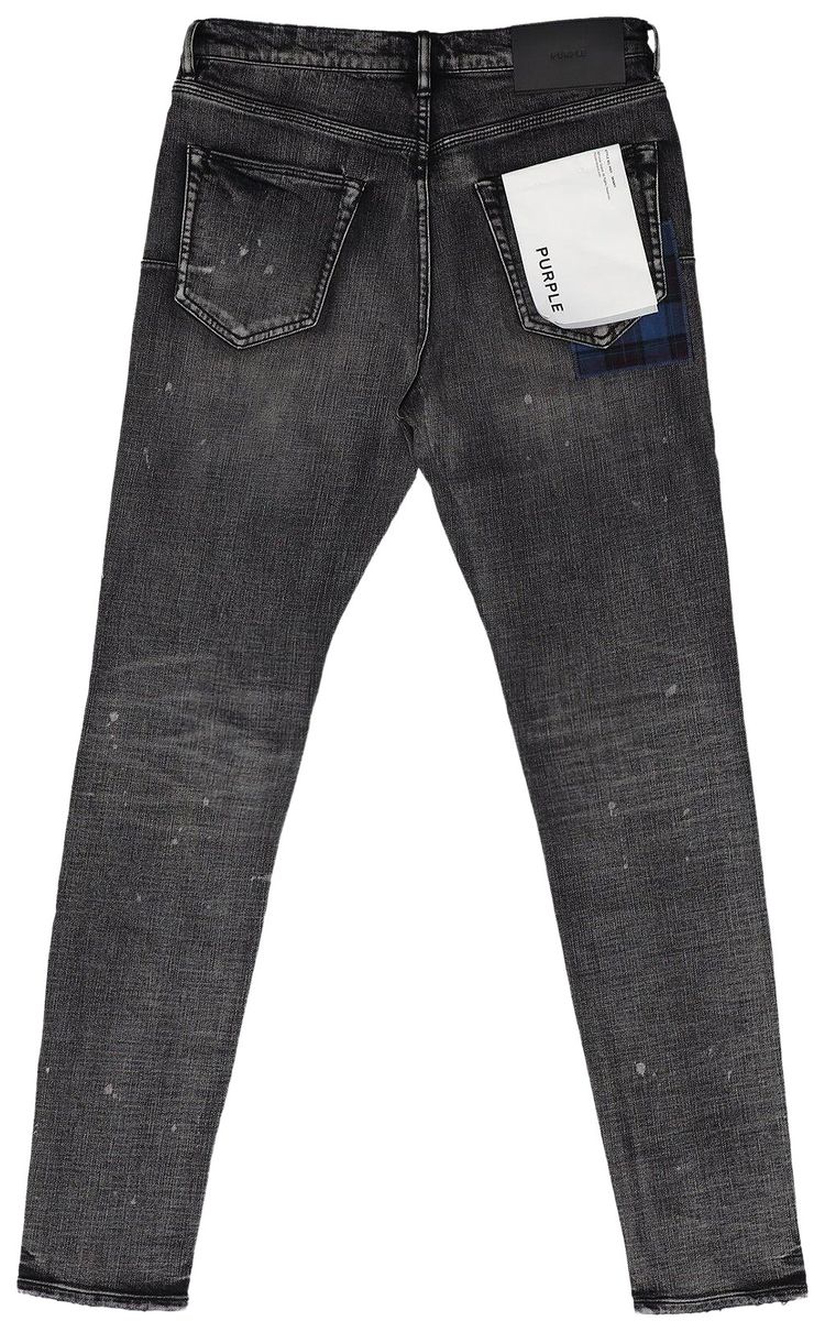 PURPLE BRAND Skinny Plaid Patch Black