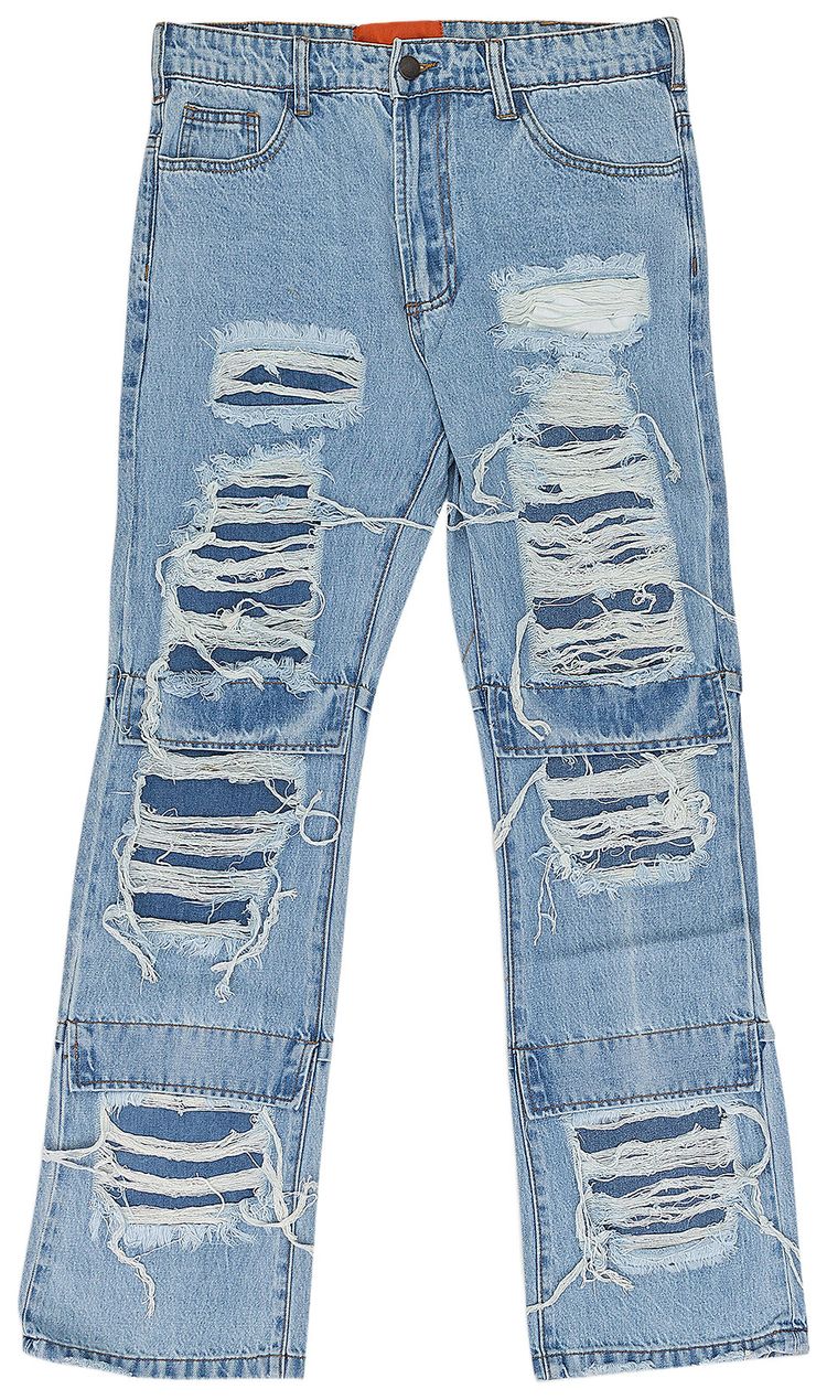 Who Decides War Knee Flap Straight Fit Jeans Blue
